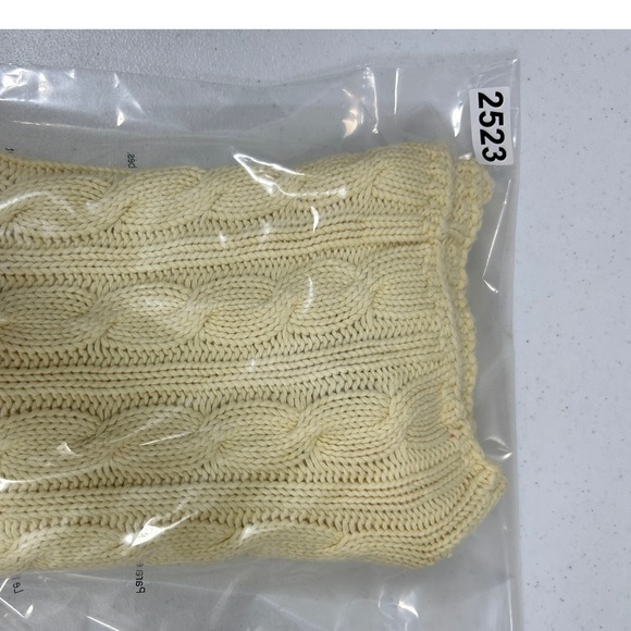 Jeanne Pierre Cream Cable Knit Cotton Mock Neck Sweater Vest Womens Medium Ivory - Picture 6 of 6